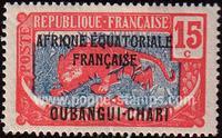 Ubangi-Shari SG#48 Mint - 1924 15c.  - Animals, Stamp of