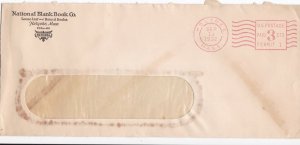 U.S. NATIONAL BLANK BOOK CO. Holyoke 1932 National Logo Meter Mail Cover Rf47285
