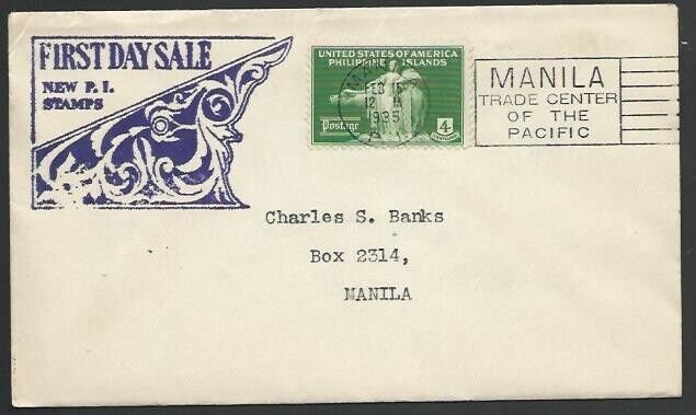 PHILIPPINES 1935 4c FDC....................................................56367