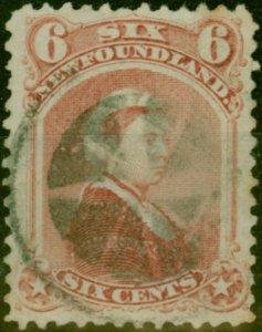 Newfoundland 1870 6c Rose SG39 Fine Used (2)