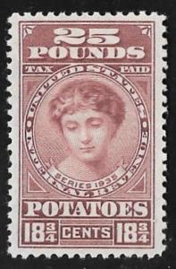 RI8 18 3/4 cent Potato Tax Stamps Unused OG H EGRADED SUPERB 98 XXF