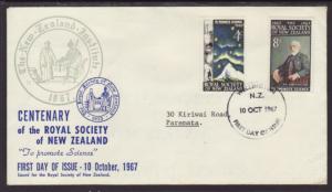 New Zealand 406-407 Royal Society Typed FDC