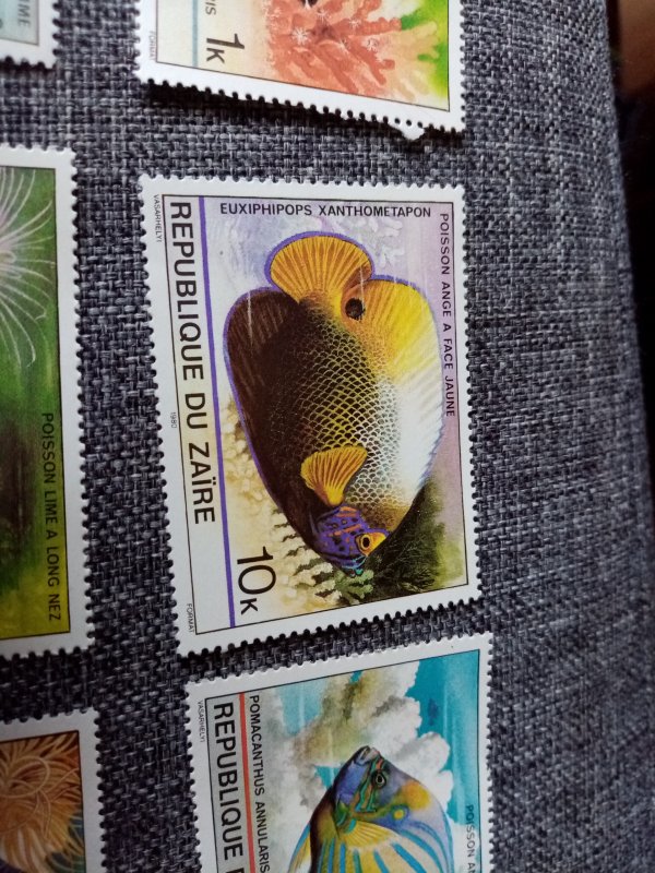 Republic of Zaire Tropical fish stamps African stamp set