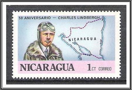 Nicaragua #1050 Lindbergh's Transatlantic Flight MNH