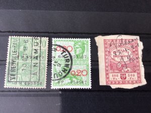 Belgium  vintage Revenue Stamps on stock card Ref  56834