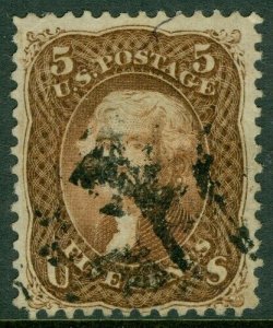 EDW1949SELL : USA 1867. Sc #95 Used. Deep color. Very attractive stamp. Cat $900