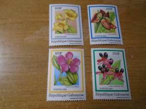 Gabon  # 601-04  MNH   Flowers