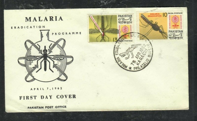 PAKISTAN COVER (PP0906BB) 1962 MOSQUITO, MALARIA CACHETED FDC NOT SENT