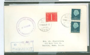 Netherlands  stamps cancelled in japan plus japanese paquebot marking via S.S. karsik