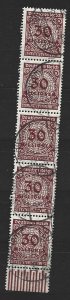 COLLECTION LOT  6132 GERMANY #288 STRIP OF 5 1923 CV+$46