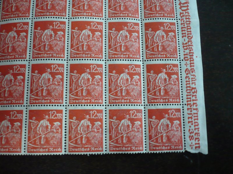 Stamps - Germany - Scott# 223 - Mint Never Hinged Sheet of 100 Stamps