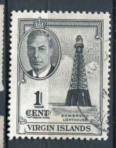 VIRGIN ISLANDS; 1950s early GVI pictorial issue fine used 1c. value