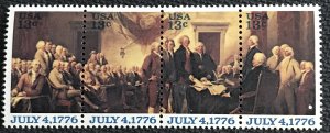 US MNH #1691-1694 (1694a) Strip of 4 Declaration of Independence SCV $1.20 L3