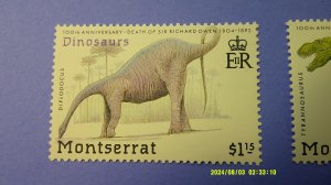 Montserrat 1992 Dinosaurs Scott# 790-794 Complete MNH XF set of 4 + S/S