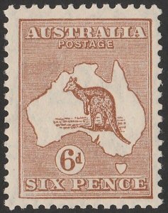 AUSTRALIA 1929 Kangaroo 6d small multi wmk. MNH **. ACSC 22A cat $100