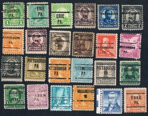 USA--24 Town & Type Precancels From Pennsylvania
