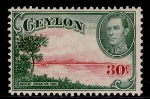 CEYLON GVI SG393b, 30c carmine & green, M MINT. Cat £13.