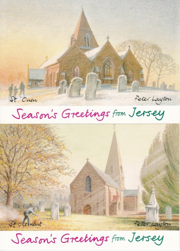 Jersey # 467-470, Parish Churches, Maxi Cards