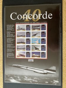2009 40th Anniversary of Concorde 1st Flight Limited Edition Smiler Sheet BC-194