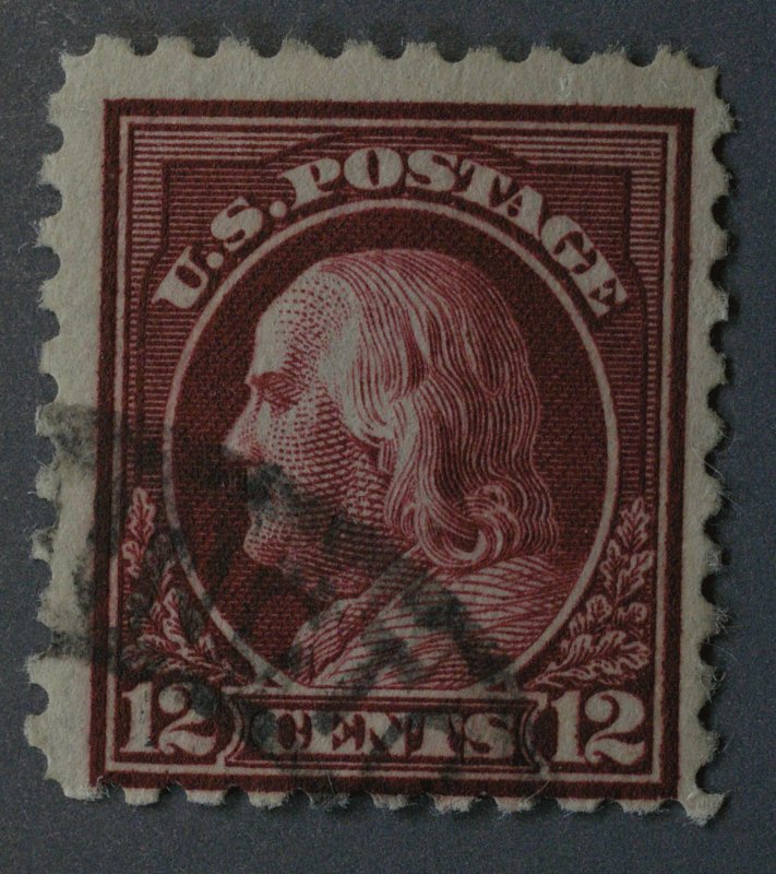 United States #474 VG Used 12 Cent Franklin Partial Oval Cancel Very Good Color