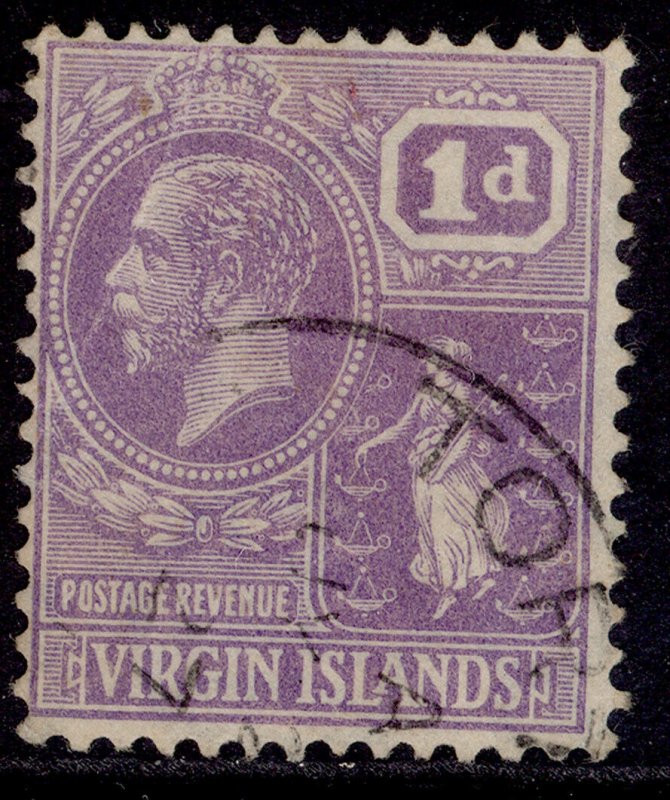 BRITISH VIRGIN ISLANDS GV SG88, 1d bright violet, USED.