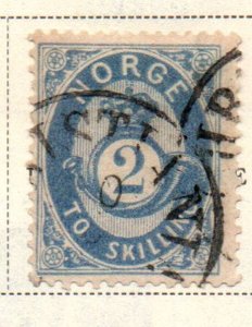 Norway Sc 17 1874 2s ultra Posthorn stamp used