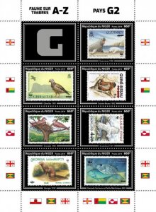 NIGER - 2019 - Fauna on Stamps #1 - Perf 7v Sheet - Mint Never Hinged