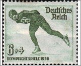 German Reich 1935 Mint Stamp MI 600X (SCB79) Speed ​​skating 6+4 Ge*STOCK IMAGE*