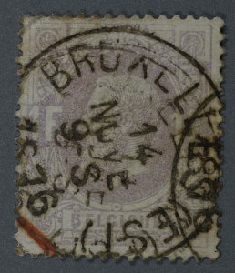 Belgium #36 Used Fine BRUXELLES (EST) Cancel Date14 NOVE 9-S 1876