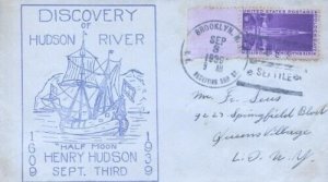 HUDSON RIVER DISCOVERED - 330th ANNIV. 1939 - U.S.S. Seattle
