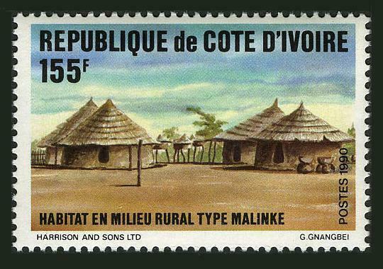 Ivory Coast 889,MNH.Michel 1018. Rural Village,1990.