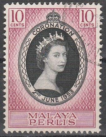 Malaya- Perlis #28  F-VF Used CV $4.00 (D4842)