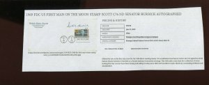 C76 1st Man on the Moon FDC Senator Albert Gore Free Frank Cachet (917 c)