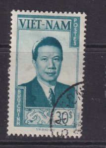 VIETNAM, 1951 BAO DAI 30$ Blue Green, used.