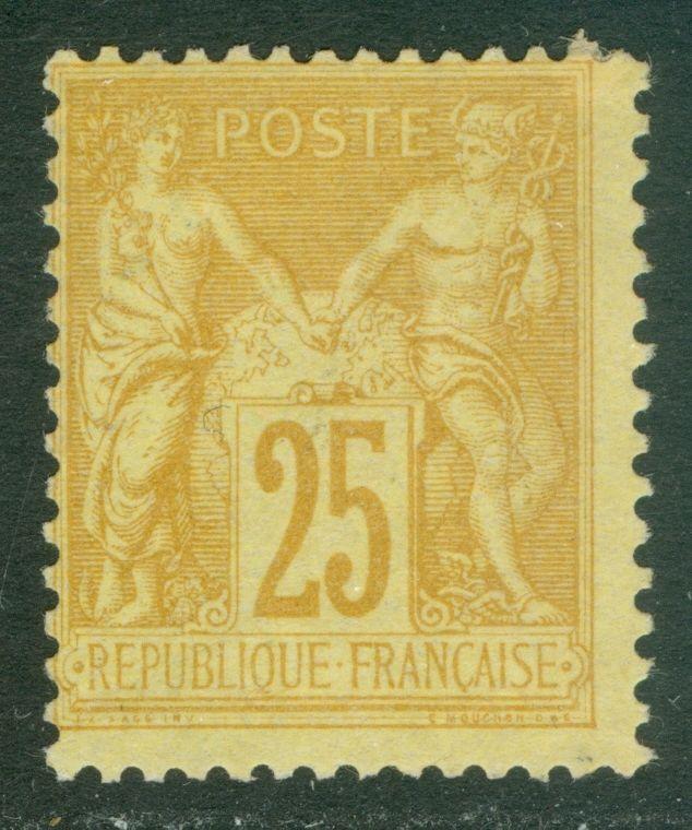 FRANCE : 1877-80. Yvert #92 Mint No Gum. Tiny thin speck. Catalog €500.00.