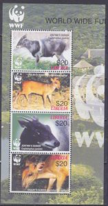 2005 Liberia 5100-5103strip+Tab WWF