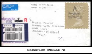 GREAT BRITAIN - 2011 REGISTERED envelope to INDIA