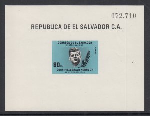 El Salvador C214 John F Kennedy Souvenir Sheet MNH VF