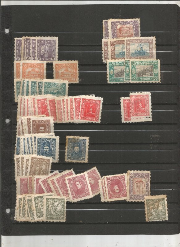 UKRAINE COLLECTION ON STOCK SHEET, MINT/USED