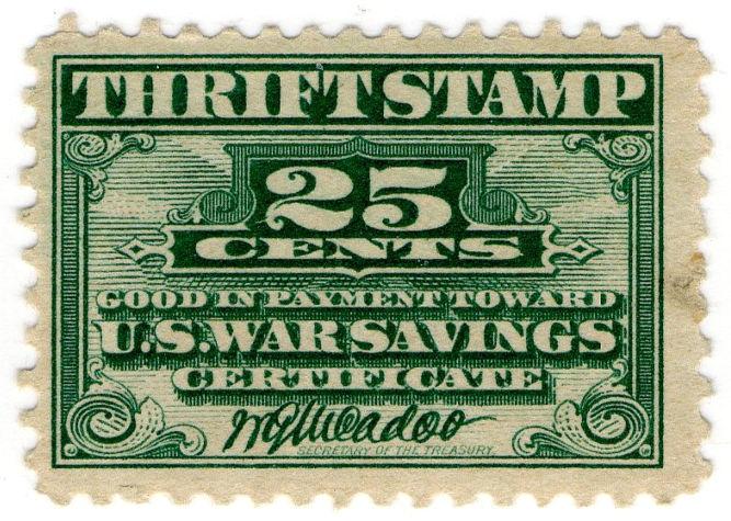 (I.B-CK) US Revenue : War Savings Thrift Stamp 25c