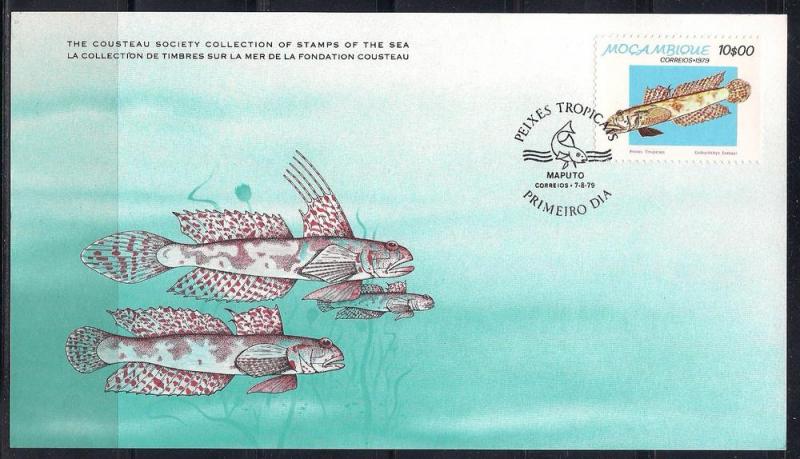 Mozambique FDC card Sc 646 Cousteau Society Gobie L78