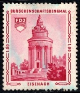 1954 Germany Charity Poster Stamp 1 Mark Free German Youth (FDJ) Used