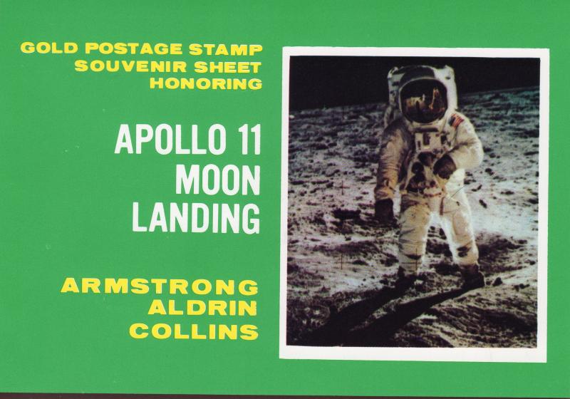 Manama 1971 Mi#Bl125 Anniversary of Apollo 11 Gold SS Imperf.Booklet