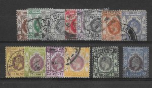 Hong Kong Sc #129-143  short set of 15 ( inc. 8c) used VF