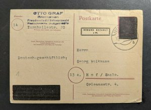 1945 Germany Freudenstadt Postal Stationary Cover Obliterated Markings