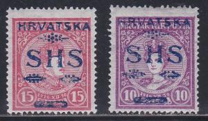 Yugoslavia -Croatia - Slavonia # 2L3-4, Hinged, 1/2 Cat.