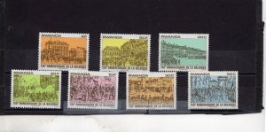 RWANDA 1980 PAINTINGS BELGIAN REVOLUTION SET OF  7 STAMPS MNH