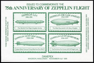 US Stamps DANPEX 1976 Zeppelin 75th Anniversary Souvenir Sheet