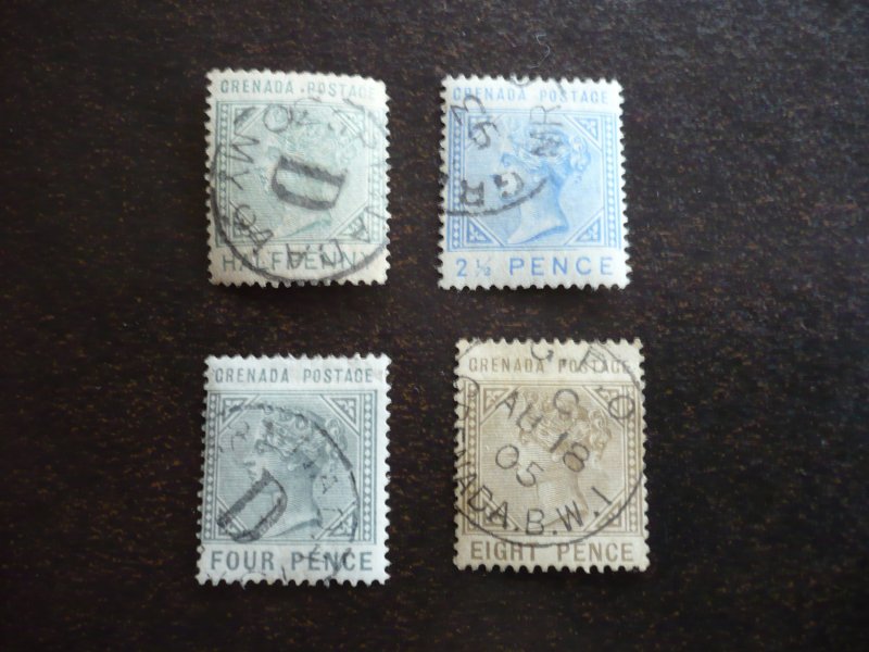 Stamps - Grenada - Scott# 20,22,23,25 - Used Part Set of 4 Stamps