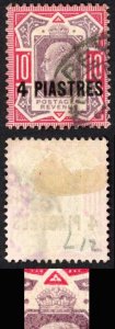 British Levant SG31c 4pi on 10d Variety NO CROSS on CROWN